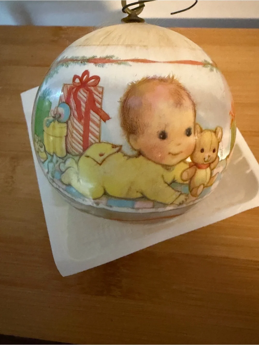 Baby's First Christmas 1978 Ornament. Hallmark Satin Bulb Holiday Ball. Vintage
